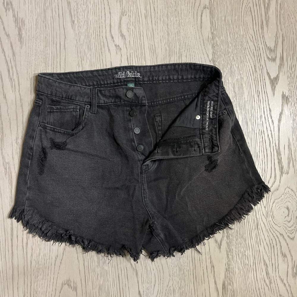 Wild Fable Charcoal Frayed Jean Shorts